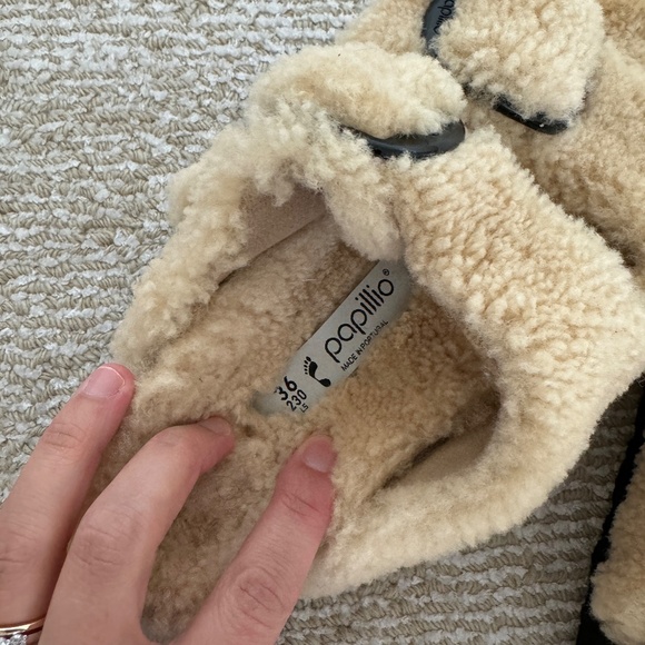 Papillio Arizona Big Buckle Shearling Sandals Size 36 - Picture 3 of 7